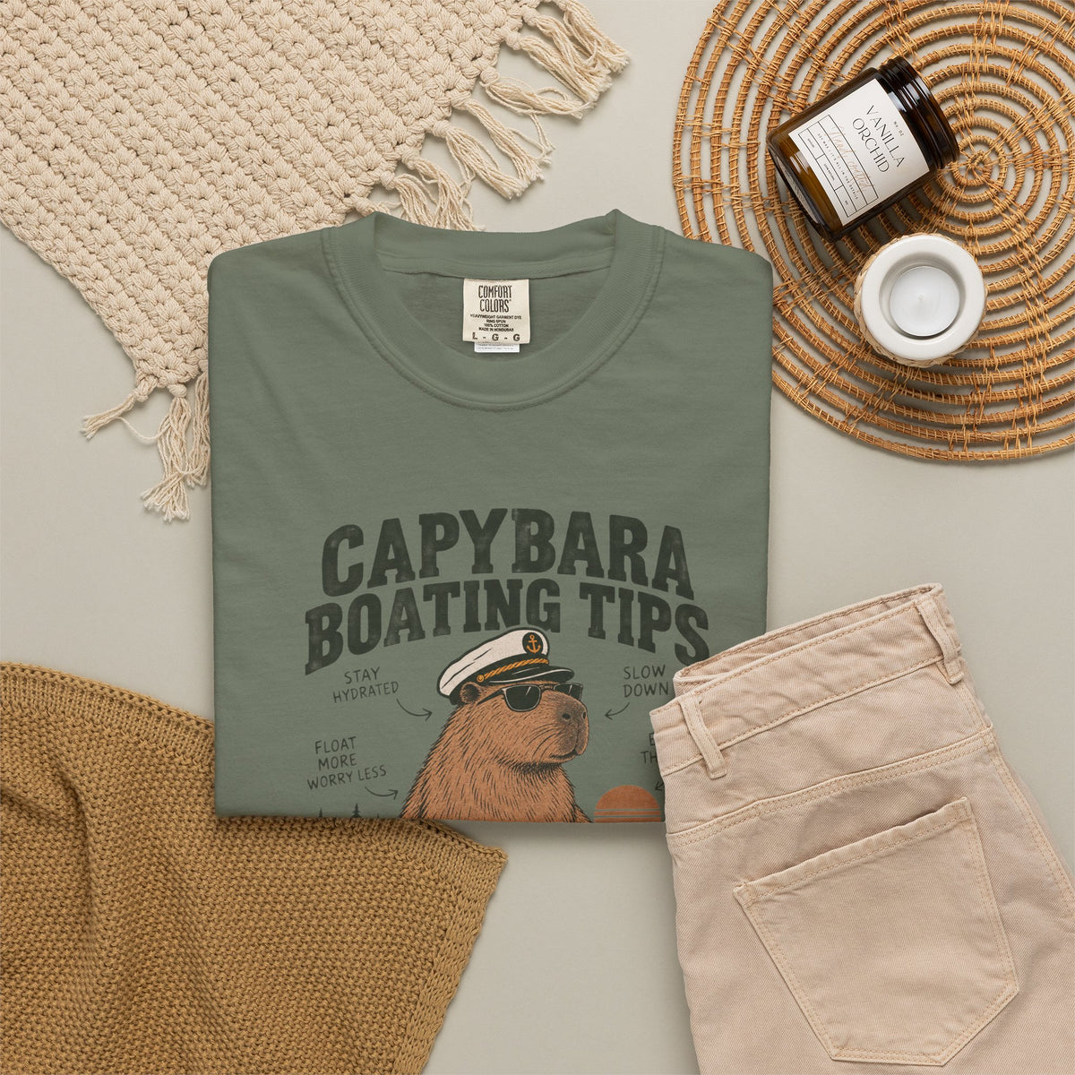 Capybara Boating Tips T-shirt