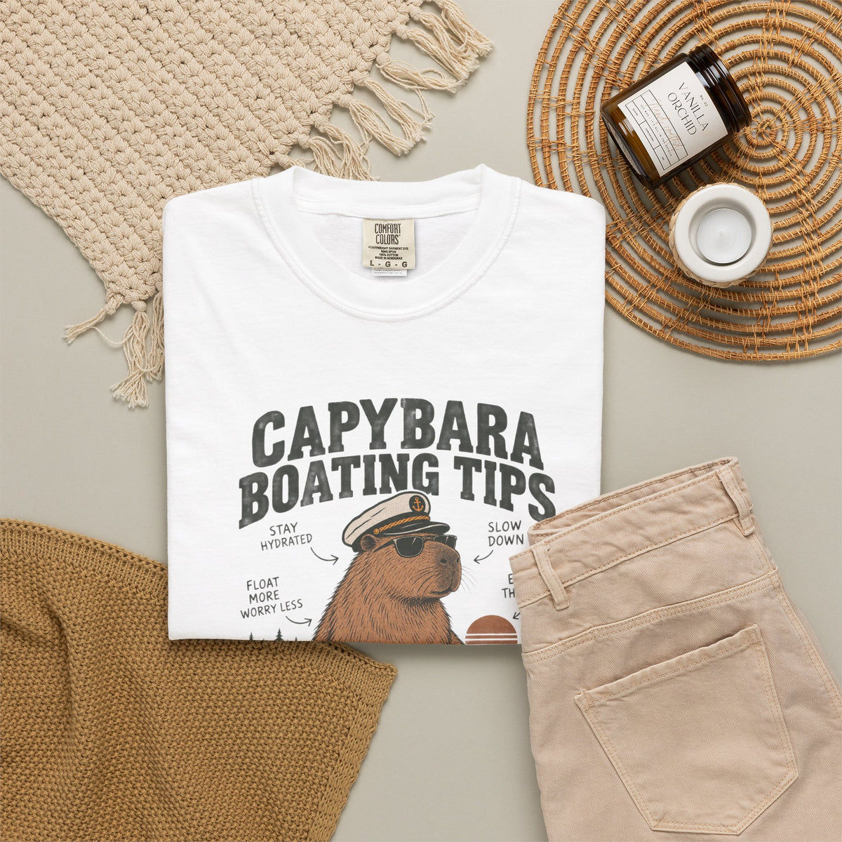Capybara Boating Tips T-shirt