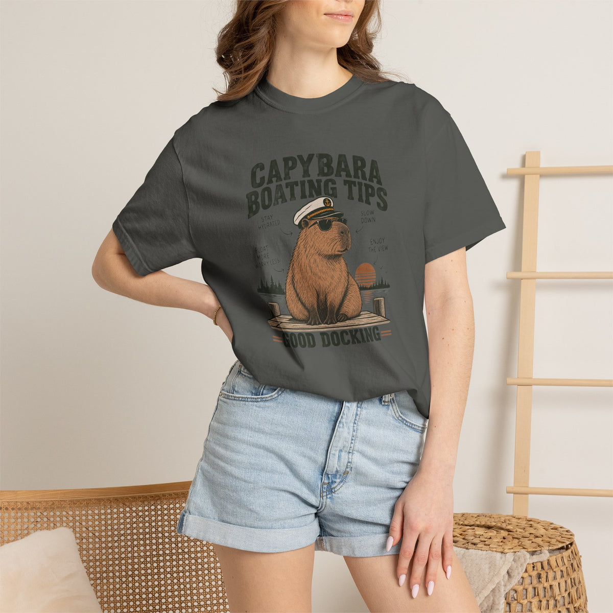 Capybara Boating Tips T-shirt