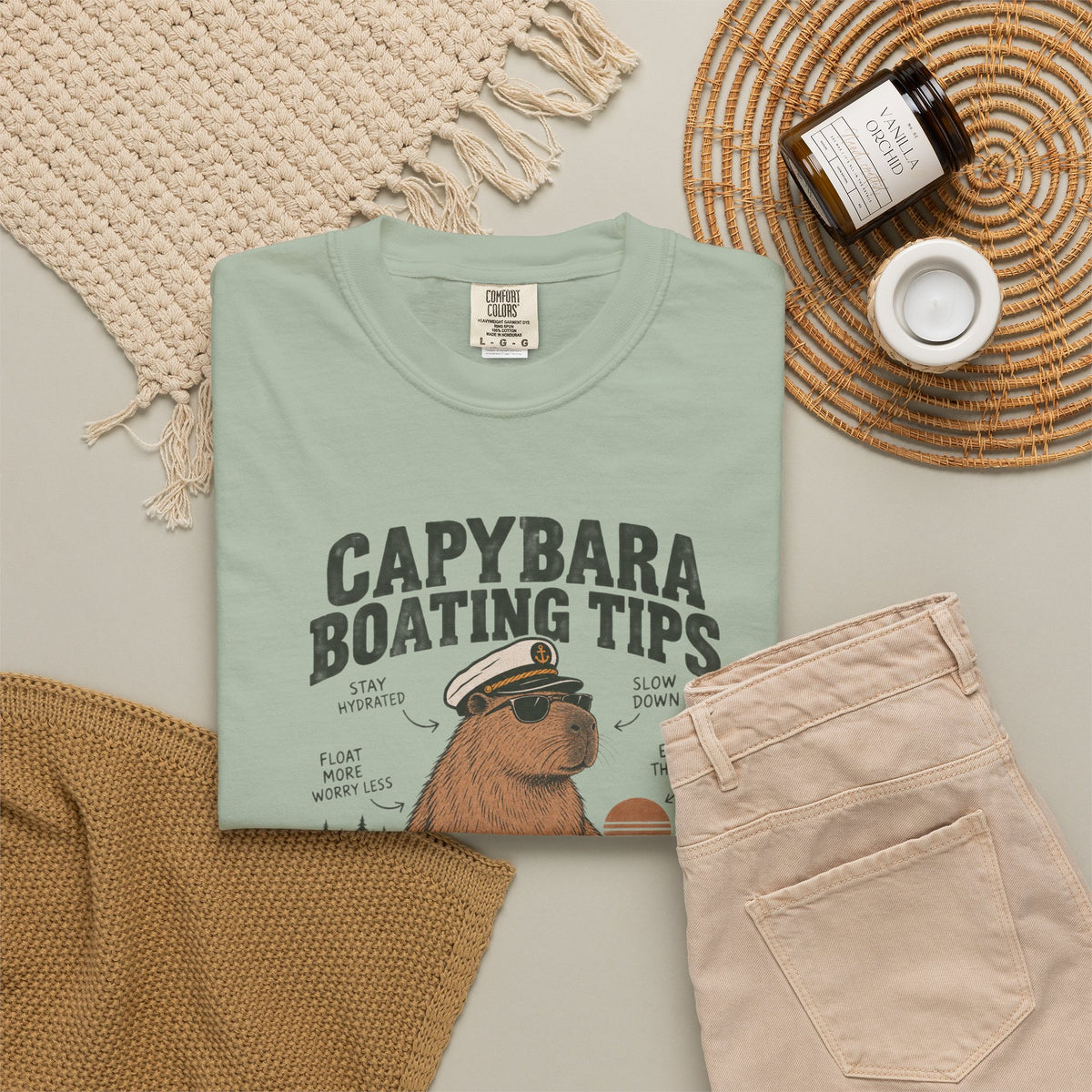 Capybara Boating Tips T-shirt