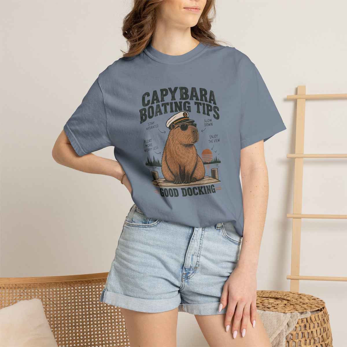 Capybara Boating Tips T-shirt