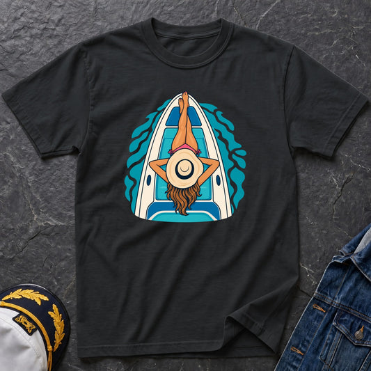 Girl On Water T-shirt__Black__Black